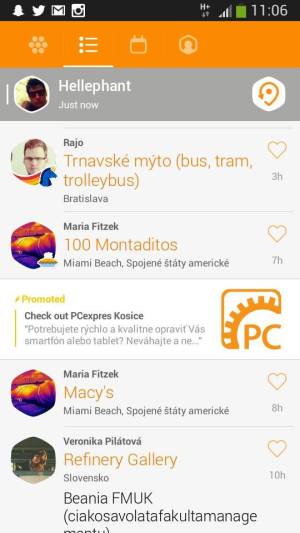 Reklama PCexpres Košice v aplikácii Swarm/Foursquare