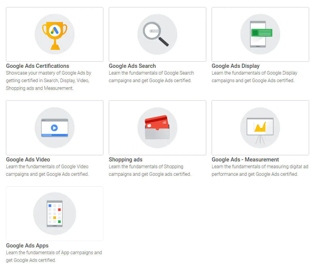 Certifikáty a kurzy Google Ads